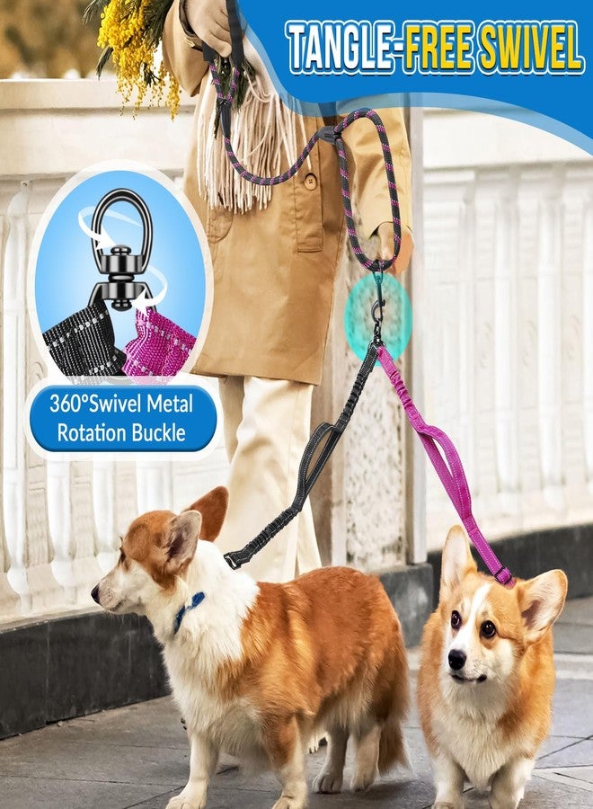 AUTOWT Double Leash for Two Dogs, No Tangle 360° Swivel Dual Dog Leashes with 4 Handles, Super Lightweight for Puppy, Reflective Adjustable Strap and Shock Absorbing Bungee - Image 5